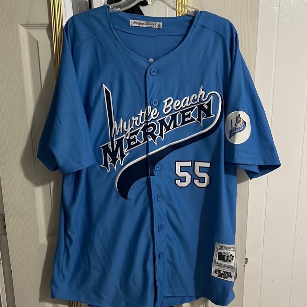 Kenny Powers #55 Myrtle Beach Mermen Baseball Jerseys Stitched Blue